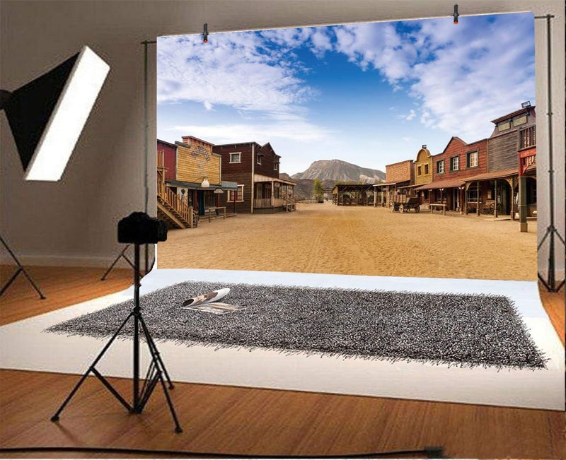 Yeele 9x6ft Old Western Cowboy Town Photography Backdrop Wild West Style Bar Wagon Carriage Background for Picture Kids Man Adult Photo Booth Shoot Vinyl Studio Props - Image 2
